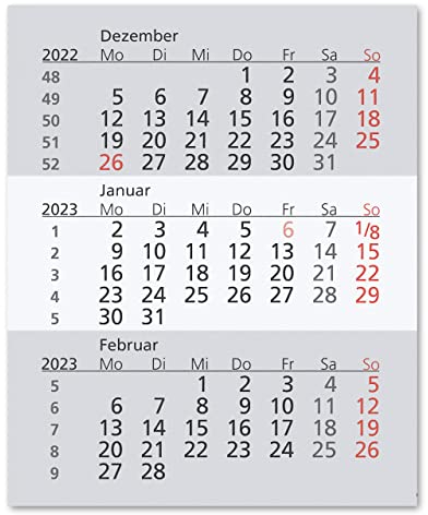 Truento Ersatzkalendarium - einzelne Blätter - für 2 Jahre (2025 & 2026) - passend für 3-Monats-Tischkalender Standard - Stehkalender - Aufstellkalender - Bürokalender