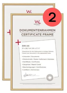 walther design cornice oro 21 x 29,7 cm (DIN A4) Confezione doppia, nuova cornice in plastica Lifestyle KV130GD