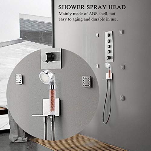 Cabezal de ducha de mano LED Cabezal de ducha que ahorra agua con partículas de aniones para baño con piel seca(Temperature control three colors)