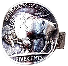 Büffelring, Jahrgang Bison-Ring für Männer, Nordischer Wikinger Stier Tierring Stier Schmuck, Keltisch Stier Fünf-Cent-Münzring Hip Hop Stier-Band-Ring Retro Punk Stierkampfarena für Jungen (19.8)