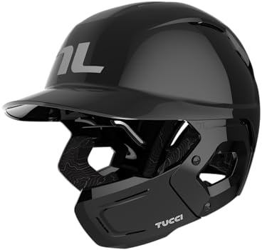 TUCCI Potenza Batting Helmet with Jaw Flap, S/M, Gloss Black, Right-Handed Hitter