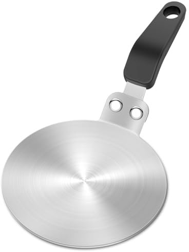 Bamberg Placa Adaptadora para Cocina de Inducción de 13 cm/5,1 Pulgadas, Disipador de de Acero Inoxidable para Cafetera Moka de Aluminio y Acero Inoxidable