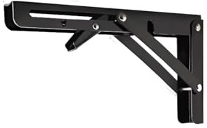 ZYFHYU Supporto for mensola Pieghevole, Supporto da Parete. Supporto for mensola a Parete Fai da Te, salvaspazio, for Tavolo e banco da Lavoro, Confezione da 2. per Tavolo Muro(2PCS Black 16 inch)