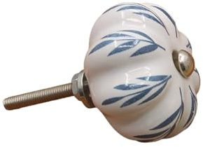 Enwye 6 pezzi Maniglia per cassetto in ceramica per mobili con foro singolo Pomolo per ferramenta per mobili Diametro 40 mm Altezza 29 mm Peso netto 53 g
