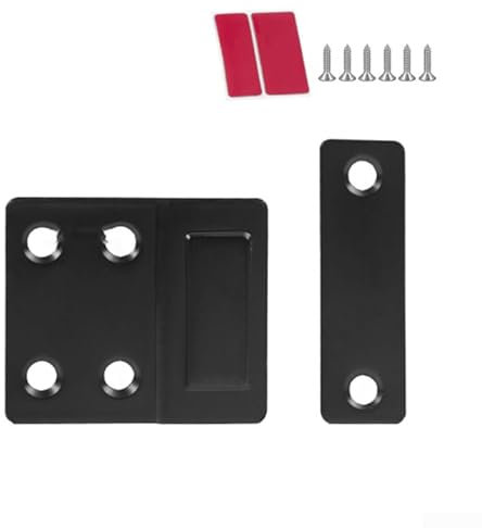 Sistema de cierre magnético para armarios con tornillos, para asegurar puertas en muebles (negro grande)