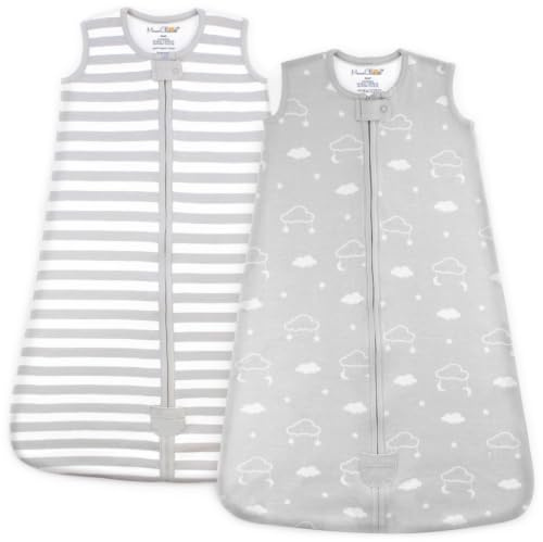 Organic Cotton Baby Sleeping Bag 2.5 TOG Wearable Blanket Sleep Sack 2-Pack | Soft Winter-Weight, GOTS Certified Organic Cotton Layers with Premium Polyester Fill, 24-48 Months by Mama Cheetah