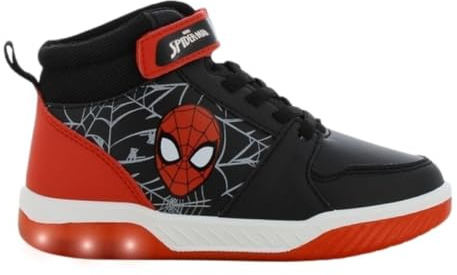 Leomil Spiderman Baskets Garçon Lumineuses Chaussure Enfant 26, Idéal pour l'école et Les Loisirs, Noir