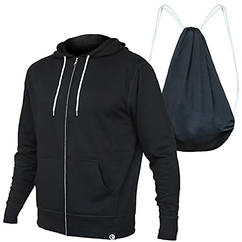 Quikflip 2-in-1 Reversible Backpack Hoodie (As Seen on SHARK TANK) Unisex Full-Zip Hero Hoodie Lite - Black