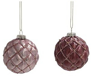 Werner Voß Metallisk glasboll – 2 sortiment – rosé/lila – 8 cm
