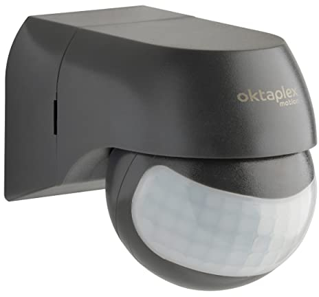 Oktaplex Ana Bewegungsmelder Aussen schwenkbar 230V IP44 180° Bewegungssensor 12m Reichweite anthrazit Aufputz Infrarot-Sensor