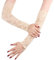 Wambere Damen Kühlung Arm Ärmel,Spitze Lange Handschuhe Arm Sleeve Sonnenschutz Ärmel Spitzen Ärmlinge Stulpe Fahrradhandschuhe Ellenbogen Handschuhe für Radfahren,Laufen,Golf,Fahren,Beige