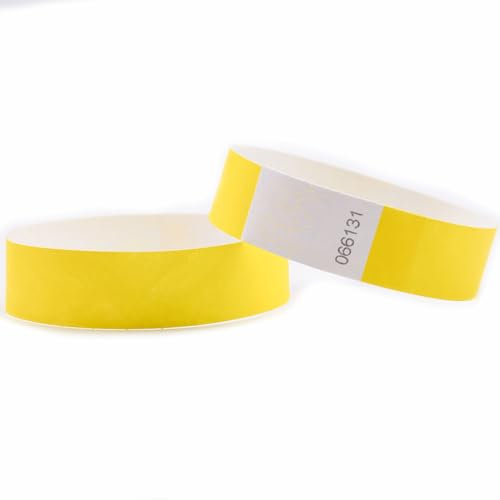 SMTCM Eintrittsbänder 100 Stück 19 * 250MM Einlassbänder Wasserdicht Event Armbänder Dupont Papierarmbänder Tyvek Securebänder Partybänder Identifikation Handbänder zur Kontrolle Sicherheit Konzert