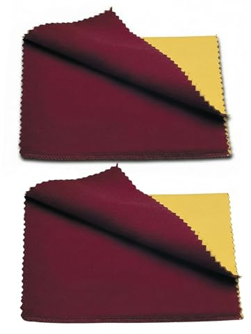 Cadie Silver Polishing Rouge Cloth - 100% Treated Cotton Polishing Cleaning Cloth for Gold Jewelries Platinum and Silverware - Reusable Rouge Cloths Restore Shines | 10 x 12 Inches - 2 Pack