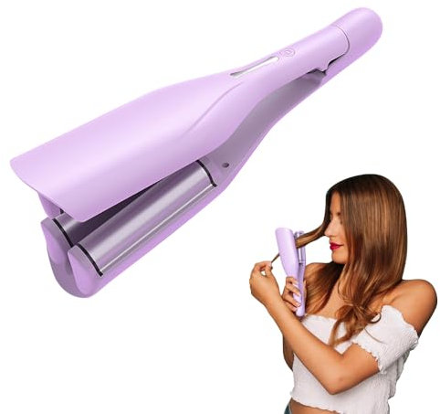 KBIBCK Ferro arricciacapelli sirena 36 mm onde francese ferro ondulato 5 temp. reg. lunghi/corti (viola)