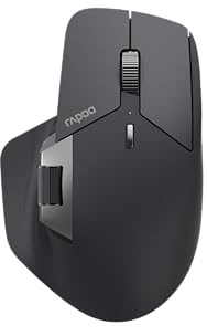 Rapoo I Mouse Wireless MT760MW, Mouse ottico con Adattatore, 4000 dpi, 2,4 GHz, Batteria Ricaricabile Nero