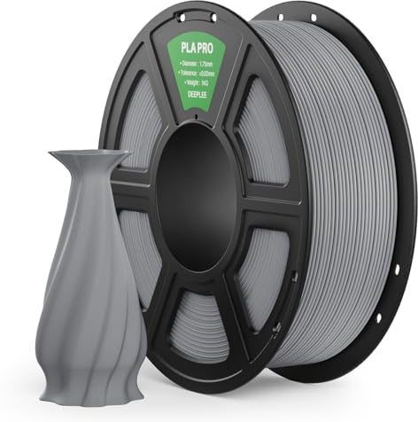 DEEPLEE PLA PRO Filament 1.75mm Grey 1KG, Stronger Toughness 3D Printer Filament, PLA Filament Dimensional Accuracy ±0.02 mm, Neatly Wound, Fits Most FDM 3D Printers