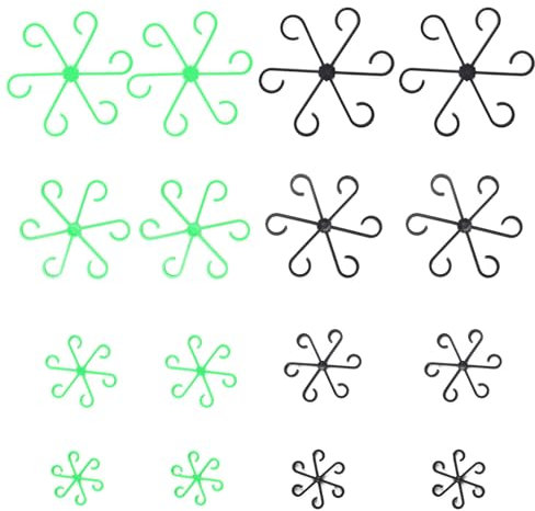 Lot de 16 supports de plantes pour plantes grimpantes Monstera, Alocasia, tomates et hortensias, supports pour plantes d'intérieur, pinces robustes, noir et vert