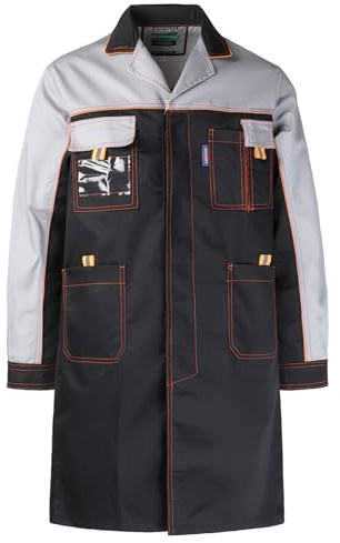 Oralidera Bleu de Travail pour Homme Blouse de Laboratoire Artisan Atelier Veste de Travail de Manches Longues à Boutons Blouse d'atelier Lycée Bricolage