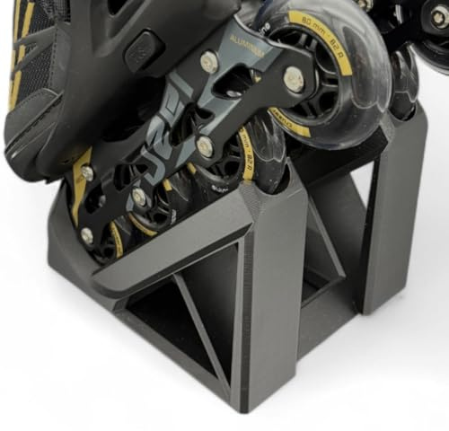 Printin3D Inline Skate - Supporto indipendente per pattini in linea, antiscivolo, salvaspazio, nero (nero, per ruote da 80 mm)