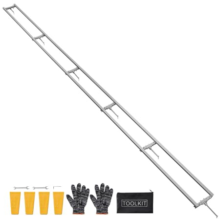VEVOR Rail de Guidage pour Scierie Mobile Portative, Portée de Coupe 4,57 m, Guide à Rail Réglable Aluminium pour Tronçonneuse, avec 6 Barres Transversales, 4 Cales, pour Constructeurs et Menuisiers
