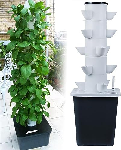 Tour hydroponique de 30 capsules, système de culture hydroponique de jardin pour herbes, fruits et légumes, kit de culture aéroponique avec pompe hydratante, pots en filet, pour herbes (25 trous)
