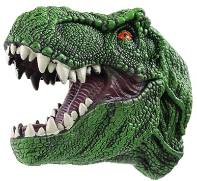 Dinosauriedocka - handdocka | Realistisk dinosaurie huvuddocka leksak | Flexibel TRex, latexdinosaurier för, leksaker