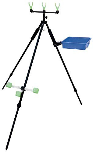 Trípode de aluminio, 3 cañas telescópicas con cubeta.