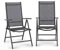 blumfeldt Almeria Garden Chair Gartenstuhl - Klappstuhl, 2-er-Set, 56,5 x 107 x 68cm, Rückenlehne mit 7 Positionen, luftdurchlässiges, wasserresistentes 2 x 2 Textilgewebe, Aluminium, Anthrazit