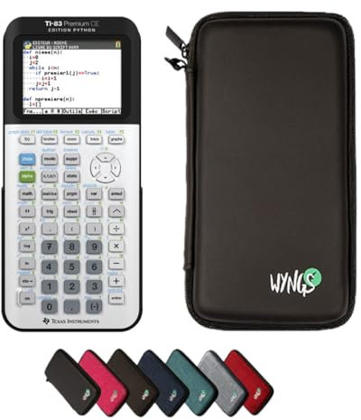 Texas Instruments Calcuso Sparpack: TI 83 Premium CE Python Edition Grafikrechner + Schutzhülle WYNGS schwarz + erweiterte Garantie von Calcuso