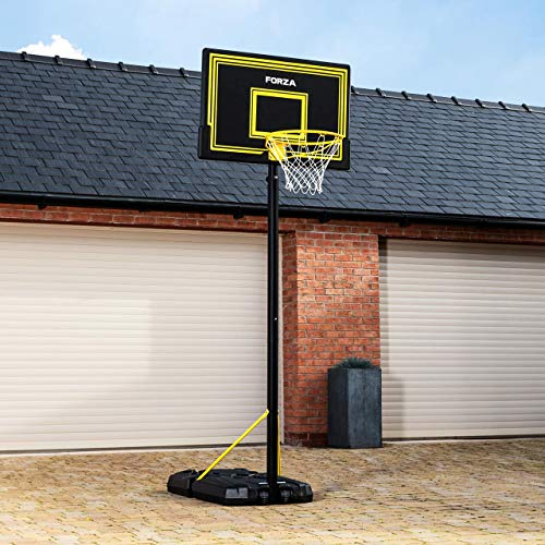 FORZA Verstellbares Basketballkorb- und Ständersystem | Tragbarer, höhenverstellbarer Ständer mit HDPE-Rückwand und Stahlring (JS305 PRO | Senior Profi, Nur Pfosten)