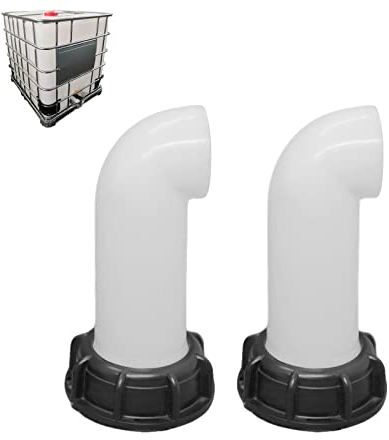 2 Pcs IBC Adaptador Tanque,Adaptador Tanque Agua,IBC Accesorio de Tanque,para Depósito de Agua de Lluvia IBC,60 mm(Blanco)
