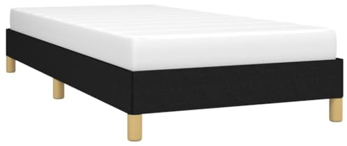 vidaXL Polsterbett, Bett Bettgestell mit Lattenrost, Schlafzimmerbett Einzelbett mit Stützbeinen, Bettrahmen Schlafzimmermöbel, Schwarz 90x200 cm Stoff