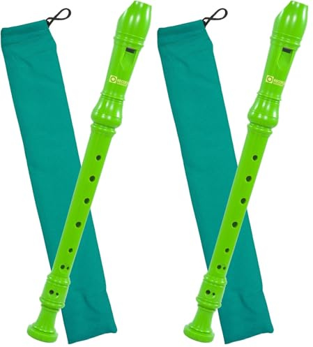 Recorder Workshop 301GR Descant Recorder, Green (Pack of 2)