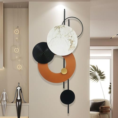GERHWASH Decorazione da parete moderna per soggiorno, decorazione da parete in metallo 3D, grande decorazione da parete rotonda bohémien, decorazione per casa, ufficio, camera da letto, Small Wall Art