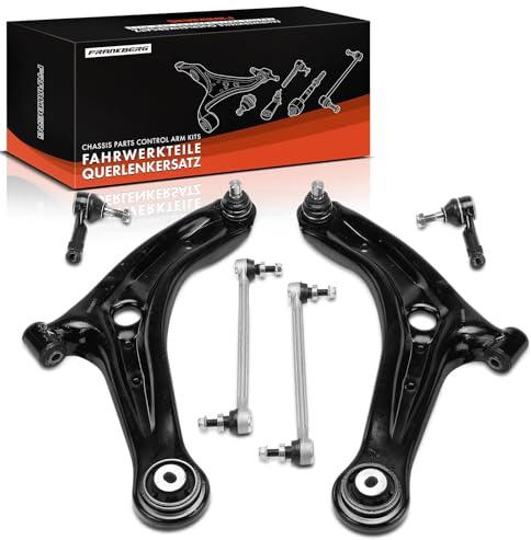 Frankberg 2x Bras de Suspension + 2x Barre d'Accouplement + 2x Rotule de Direction Avant Compatible avec B-Max Fourgon Transit Courier B460 Camionnette/MPV Remplacer# 1745924 1513343