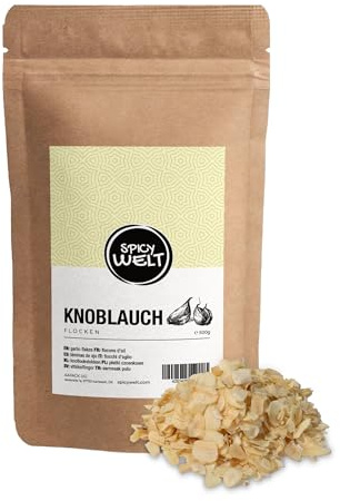 Spicy Welt Vitlöksflingor (500g) – Torkad Hackad Vitlök för Potatisgratäng, Grytor, Pasta, Marinader, Ugnsrostat och Wok | Krispig, Aromatisk och Fyllig | 100% Naturren, Utan Tillsatser