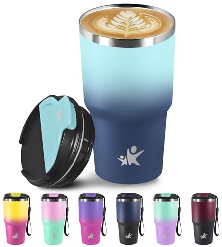 Grsta Thermosbecher, 20oz Kaffeebecher to go, Isolierbecher, Edelstahl Travel Mug, Thermobecher Auslaufsicher, Vakuum-Isoliert mit Deckel, Kaffee Thermobecher für Mehr, Kaffee, Tee