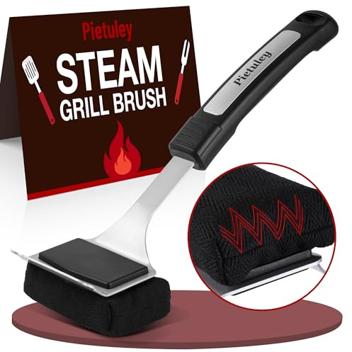 Pietuley Spazzola Barbecue Senza Setole con Raschietto, Sicurezza Accessori Griglia Utensili Barbecue Smoker BBQ Accessori, Attrezzi BBQ a Gas, Prodotti Pulizia Forno,Spazzole per Pulire Griglia a Gas