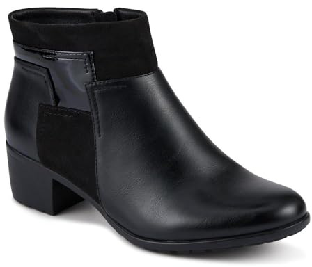 Pavers Block Heel Ankle Boots With Inside Zip - Black Size 7