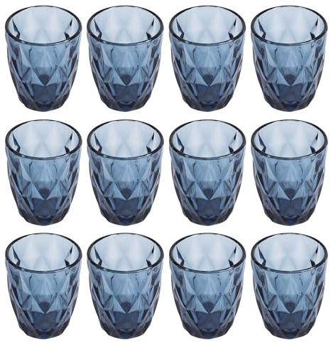 San Ignacio Juego de 12 Vasos de cristal de 260ml Azul
