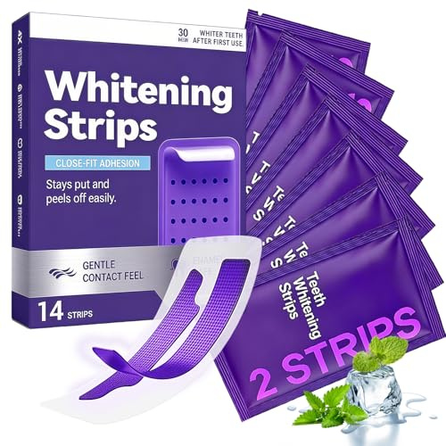 14 Paia Strisce Sbiancanti Denti Viola, Professionale Strisce Sbiancanti Denti, Rimuovere Rapidamente Le Macchie, Ideali Per Sorriso Bianco E Luminoso