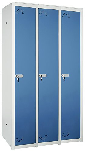 Taquilla metálica 1 Puerta. Módulo de 3 cuerpos. Med. 1800x930x520 mm. Desmontado