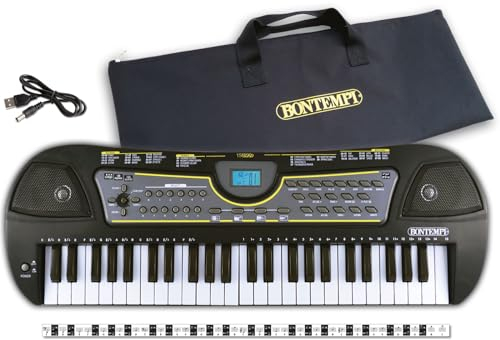 Bontempi 15 4909 School Digitales Keyboard. 49 Midi- Tasten C-C, Schwarz/Weiß