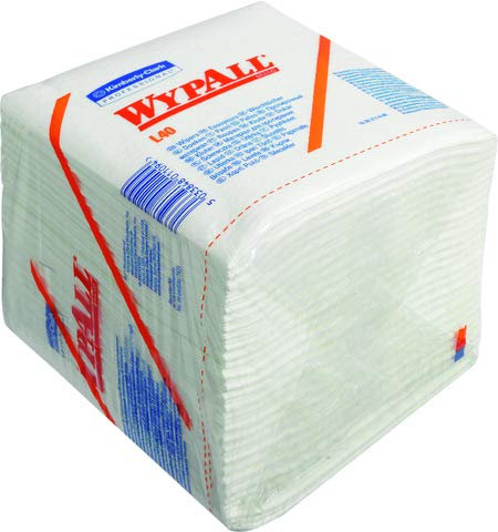 WYPALL* Wischtuch L40, Zellstoff/Latex, 1/4 Falz, 30,5 x 31,8 cm, weiß (56 Stück), Sie erhalten 1 Packung á 56 Stück