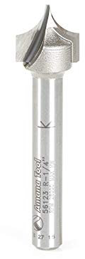 Amana Tool 56123 Carbide Tipped Point Cutting Roundover 1/4 R x 1/2 D x 1/2 CH x 1/4 SHK x 2 Inch Long Router Bit for Beadboards