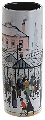 Dartington Crystal JBLOW8 Lowry Market Scene, Medium Vase, Porcelain