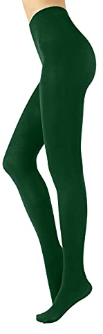 CALZITALY Warme Blickdichte Strumpfhosen aus Baumwolle, S/M, L/XL, XXL | 100 DEN | Made in Italy (L-XL, Grün)