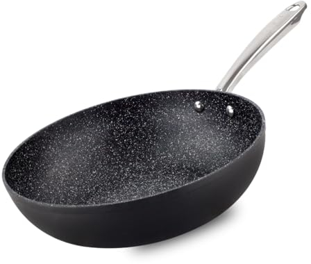 Scoville PERFORMANCE Neverstick+ 28cm Wok, Non-Stick Stir-Fry Pan, Suitable for All Hobs including Induction, Oven Safe Up to 260°C, Perfect for Rice & Noodle Dishes, Dishwasher Safe, Aluminium, Black