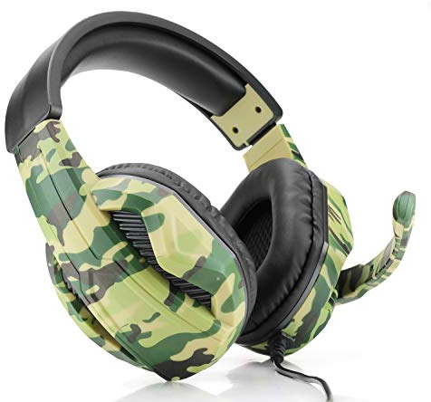 Gaming Headset Compatible with Xbox Series X|S, Xbox One, PS5, PS4, Mac, Rotatable Microphone, Gaming Headphones with Noise Canceling Microphones (Camouflage)