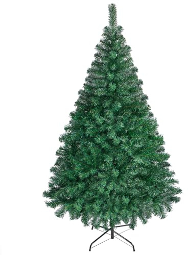 Yaheetech 528 Puntas Árbol de Navidad Artificial de 182 cm con Soporte de Metal Montaje Rápido y Plegable Robusto Abeto Decoración de Navidad Familiares para Interior Exterior Verde